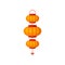 Orange Chinese paper lanterns, decorative element for festive design vector Illustration on a white background