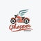 Orange chopper motorcycle logo