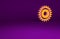 Orange Circular saw blade icon isolated on purple background. Saw wheel. Minimalism concept. 3d illustration 3D render