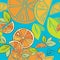 Orange citrus bright Seamless pattern background