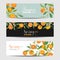Orange Citrus Floral Banners and Tags Set