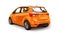 Orange city car with blank surface for your creative design. 3D rendering