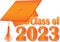 Orange Class of 2023 Graduation Cap