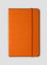 Orange closed notebook isolated on grey