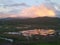 Orange cloud red cloud cloudy lake rain water Greenery mountain