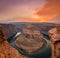 Orange Clouds LIght Up Over Horseshoe Bend