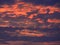 Orange clouds in purple sunset