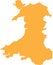 ORANGE CMYK color map of WALES