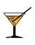 Orange cocktail in a glass. Symbolic picture. Simple sign, logo