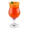 Orange cocktail isolated on white background. Red drink decorated with a green mint leaf. Ð¢equila sunrise.