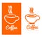 Orange coffee cup logo design