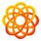 Orange color of chakra symbol sacral concept, flower floral