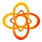 Orange color of chakra symbol sacral concept, flower floral