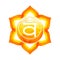 Orange color of chakra symbol sacral concept, flower floral