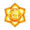 Orange color of chakra symbol sacral concept, flower floral