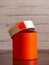 Orange color cylindrical christnas gift box