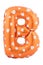 Orange color letter B made of inflatable balloon