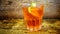 Orange colored alcoholic drink