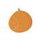 Orange. Colored cartoon orange isolated object on a white. Holiday winter symbols. Festive treats. New year sweets