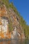 Orange Colored Cliffs High Above the Wilderness Waters