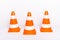 Orange colored cones builder construction site concept