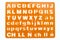 An orange colored letters alphabets template stationery