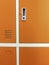 Orange colored locker panel