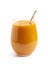 Orange Colored Smoothie Isolated on a White Background