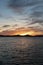 Orange coloured stratocumulus coastal Sunrise Seascape. Australia