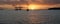 Orange Coloured Sunrise Seascape with yachts at anchor. Australia