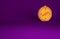Orange Compass icon isolated on purple background. Windrose navigation symbol. Wind rose sign. Minimalism concept. 3d