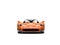 Orange concept race super car with black decals - front view