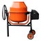 Orange concrete mixer.