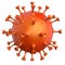 Orange Coronavirus Covid-19 3d rendering.