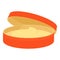 Orange cosmetic jar icon, cartoon style