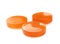 Orange cough drops on white background. Pharmaceutical product