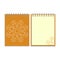 Orange cover notebook with round ornate star