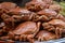 Orange crabs at a local Chinese market in Beijing