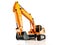 Orange crawler excavator on white background