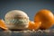 orange cream macaron with a crispy outer shell Generative AI