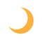 Orange crescent basic simple shapes isolated on white background, geometric crescent icon, 2d shape symbol crescent, clip art