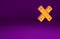 Orange Crossed ruler icon isolated on purple background. Straightedge symbol. Minimalism concept. 3d illustration 3D