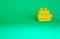 Orange Cruise ship icon isolated on green background. Travel tourism nautical transport. Voyage passenger ship, cruise