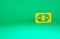 Orange Cryptocurrency bitcoin icon isolated on green background. Blockchain technology, digital money market. Minimalism