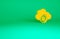 Orange Cryptocurrency cloud mining icon isolated on green background. Blockchain technology, bitcoin, digital money