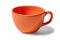 Orange cup of coffee empty on a white background