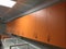 Orange cupboards in an office