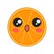 Orange cute kawaii vector character