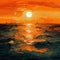 Orange Dada Seascape Abstract: A High Detailed Sunset In The Style Of Sea And Coast Painter