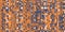 Orange Dark Blue White Cell Checks Abstract Grunge Pattern. Distortion Screen Texture. Colorful Noise Background. Glitch Art
